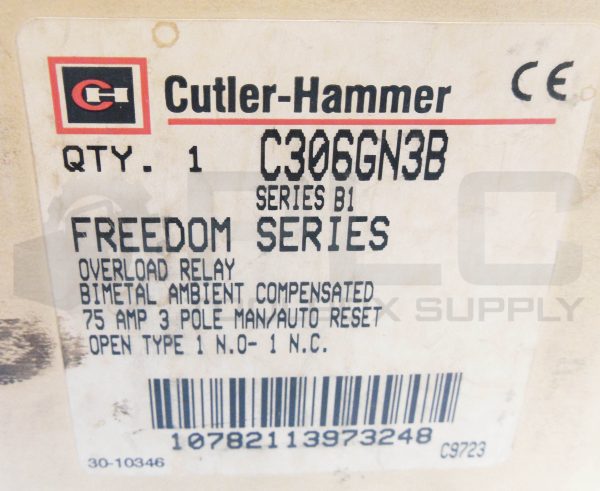 NEW CUTLER HAMMER C306GN3 /B1 OVERLOAD RELAY 75A 3POLE *READ* - Image 8