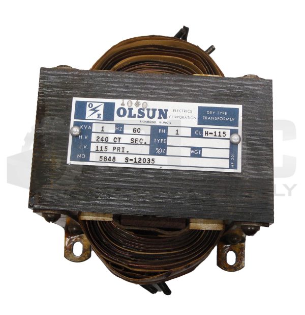 OLSUN 5848 S-12035 DRY TYPE TRANSFORMER 60HZ 1PH 115V - Image 2
