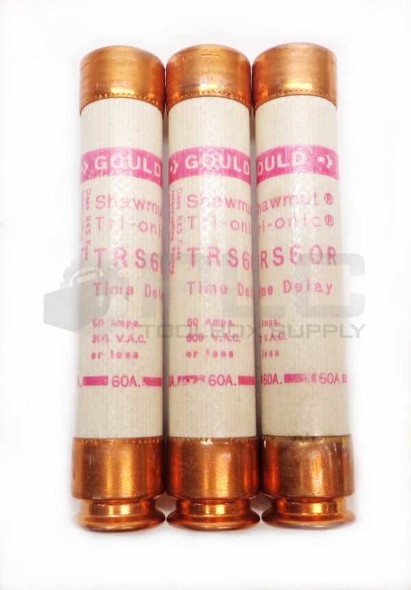 LOT OF 3 NEW FERRAZ SHAWMUT TRS60R TRI-ONIC FUSE 60A 600VAC 300VDC - Image 2
