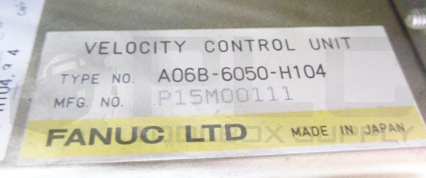 FANUC A06B-6050-H104 VELOCITY CONTROL UNIT *MISSING TOP BOARD* - Image 6