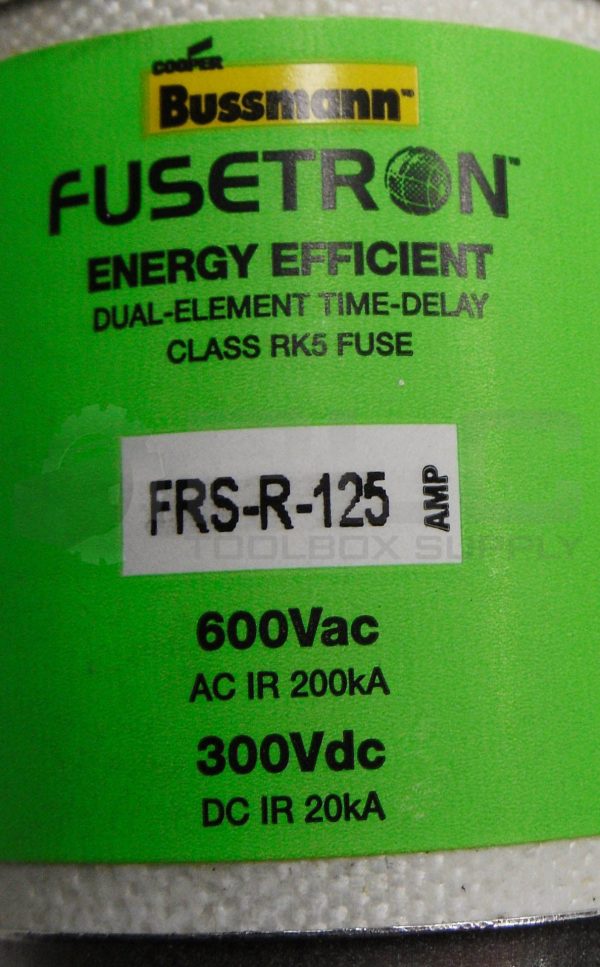 NEW BUSSMAN FRS-R-125 ENERGY EFFICIENT FUSE 125A 600VAC 300VDC *READ* - Image 4