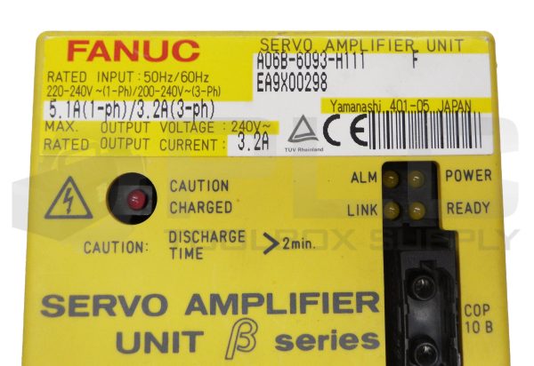 FANUC A06B-6093-H111  /F SERVO AMPLIFIER UNIT 50/60HZ 220-240V 5.1A *PARTS ONLY* - Image 6