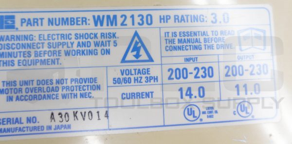 EMERSON WM2130 DRIVE 200-230V 50/60HZ 3PH *PARTS ONLY* - Image 6