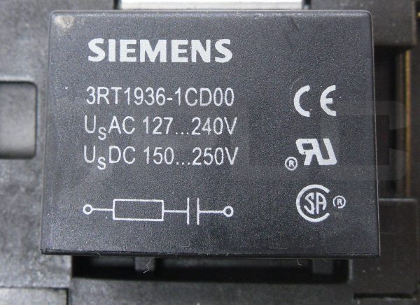 SIEMENS 3RT1044-1AL20 POWER CONTACTOR W/ 3RT1936-1CD00 SURGE SUPPRESSOR - Image 5