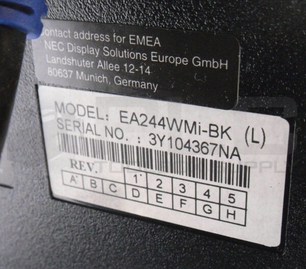 NEC EA244WMI-BK LCD MONITOR 100-240V 0.80-0.45A 24" *READ* - Image 5