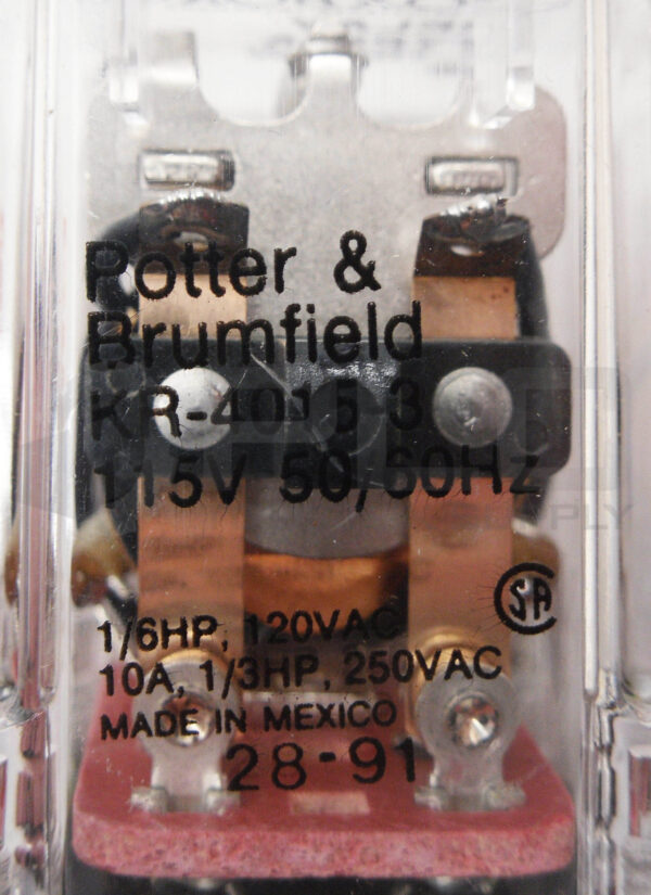 NEW POTTER & BRUMFIELD KR-4015-3 RELAY 115V 50/60HZ 1/6HP 10A 250VAC L100BW - Image 5
