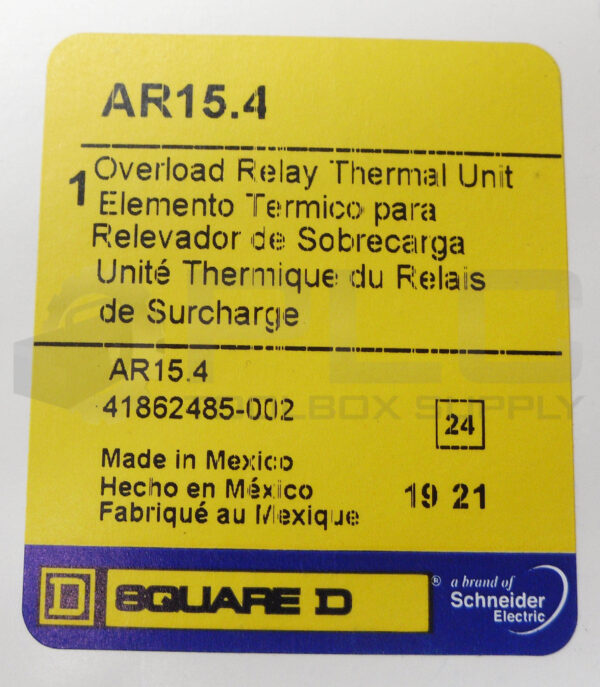 LOT OF 3 NEW SQUARE D AR15.4 OVERLOAD RELAY THERMAL UNIT - Image 5