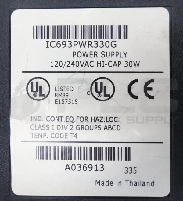 GE FANUC IC693PWR330G POWER SUPPLY 120/240VAC 30W 50/60HZ 125VDC *READ* - Image 5