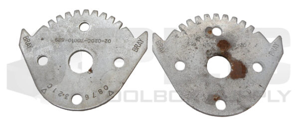 LOT OF 2 BRAY 02-0200-70010-529 NOTCHED PLATE FOR BUTTERFLY VALVE 0876-3210
