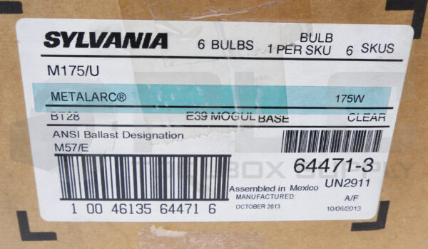 NEW BOX OF 6 SYLVANIA BT28 METALARC BULB 175W, M175/U - Image 7