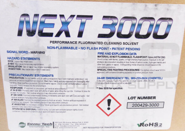 SEALED NEW ENVIRO TECH NEXT 3000 PERFORMANCE FLUORINATED CLEANING SOLVENT 3LBS - Image 3