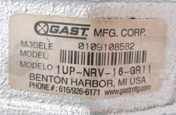 GAST 1UP-NRV-16-GR11 AIR MOTOR - Image 5