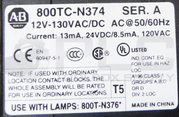 NEW ALLEN BRADLEY 800T-FXQH2RA5 /U W/ 800TC-N374 /A W/ (2) 800T-XD4 /E - Image 7