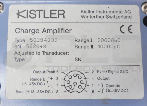 KISTLER 5039A232 CHARGE AMPLIFIER 5-45VDC - Image 4