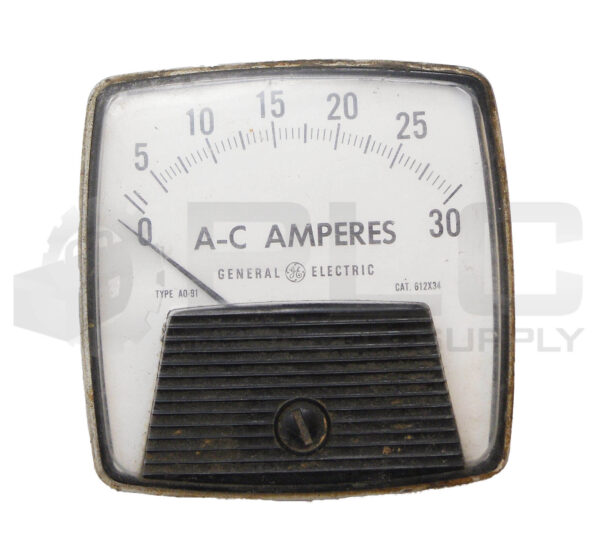 GENERAL ELECTRIC 612X34 AC AMPERES GAUGE 0-30A TYPE A0-91