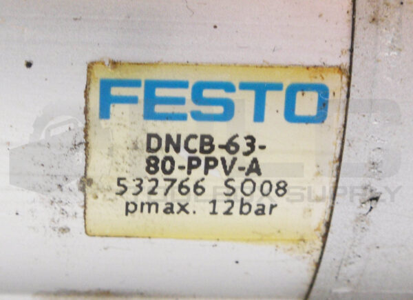 FESTO DNCB-63-80-PPV-A PNEUMATIC CYLINDER 12BAR 532766 - Image 6