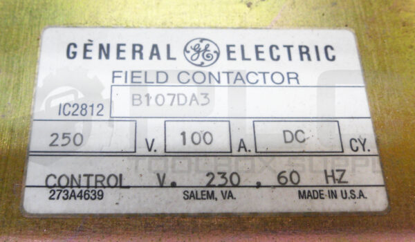GENERAL ELECTRIC IC2812 B107DA3 FIELD CONTACTOR 250V 100A - Image 5