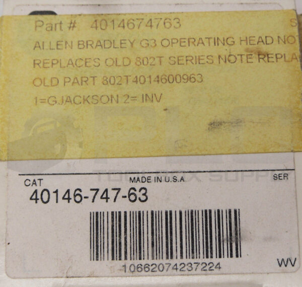 NEW ALLEN BRADLEY 40146-747-63 OPERATING HEAD - Image 6