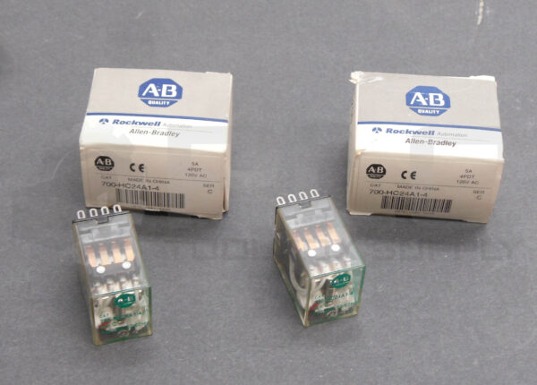 LOT OF 2 NEW ALLEN BRADLEY 700-HC24A1-4 /C RELAY 5A 120VAC