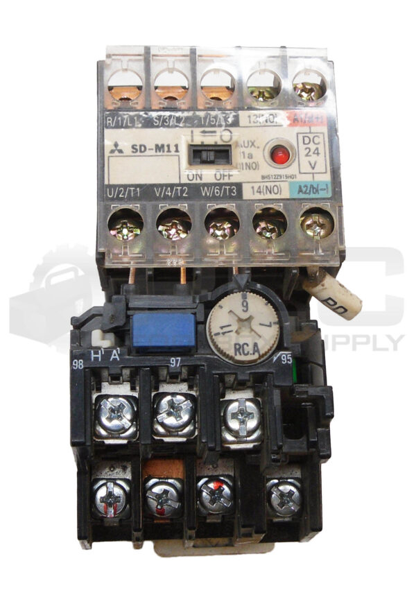 MITSUBISHI SD-M11 CONTACTOR 440V 15A W/ TH-N12 THERMAL OVERLOAD RELAY 600VAC