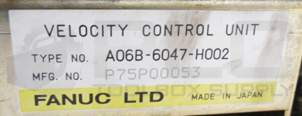 FANUC A06B-6047-H002 VELOCITY CONTROL UNIT - Image 6