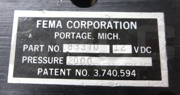 FEMA CORPORATION 83370 VALVE 2000PSI - Image 4