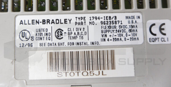 NEW ALLEN BRADLEY 1794-IEB /B ANALOG INPUT MODULE 5-24VDC - Image 4