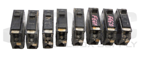 LOT OF 8 GENERAL ELECTRIC THQL1120 CIRCUIT BREAKER 1 POLE 120-240VAC 20A