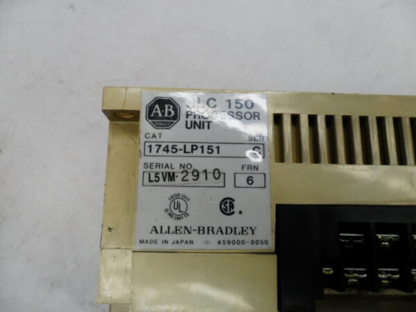 ALLEN BRADLEY 1745-LP151 /C PROCESSOR UNIT 85-132VAC 50/60HZ - Image 6