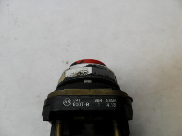 LOT OF 3 ALLEN BRADLEY 800T-B... /T PUSH BUTTON RED W/ 800T-XD2 /D CONTACT BLOCK - Image 5