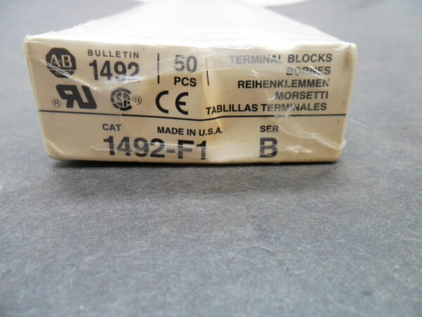 SEALED NEW BOX OF 50 ALLEN BRADLEY 1492-F1 /B TERMINAL BLOCKS - Image 3