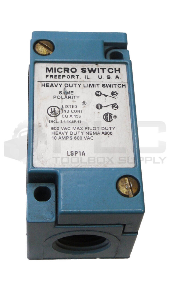 MICRO SWITCH LSP1A HEAVY DUTY LIMIT SWITCH 600VAC 10A W/ LSZ4001 RECEPTACLE