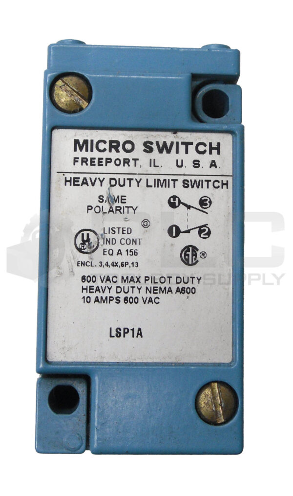 MICRO SWITCH LSP1A HEAVY DUTY LIMIT SWITCH 600VAC 10A W/ LSZ4001 RECEPTACLE - Image 2