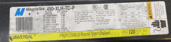 MAGNETEK 490-XLH-TC-P HIGH OUTPUT RAPID START BALLAST 120V 60HZ - Image 5