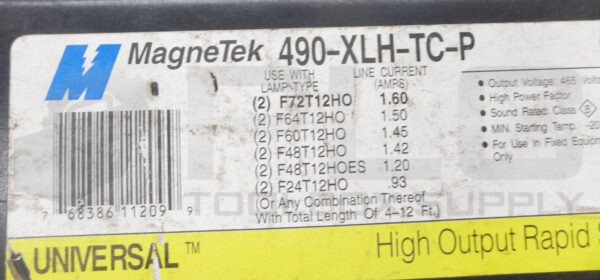 MAGNETEK 490-XLH-TC-P HIGH OUTPUT RAPID START BALLAST 120V 60HZ - Image 6