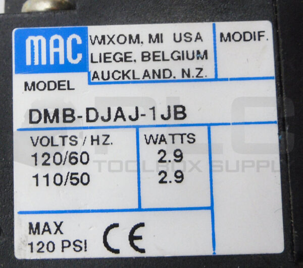 MAC VALVES DMB-DJAJ-1JB SOLENOID VALVE 110-120V 50/60HZ 2.9W 120PSI - Image 5