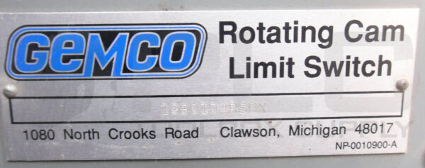 GEMCO 1980104RSPX ROTATING CAM LIMIT SWITCH - Image 5