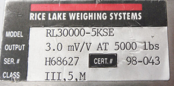 RICE LAKE RL30000-5KSE LOAD CELL APPROX 18' CABLE - Image 2