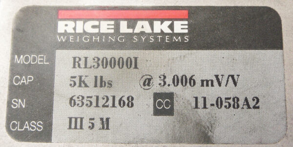 RICE LAKE RL30000I LOAD CELL APPROX 18' CABLE - Image 2