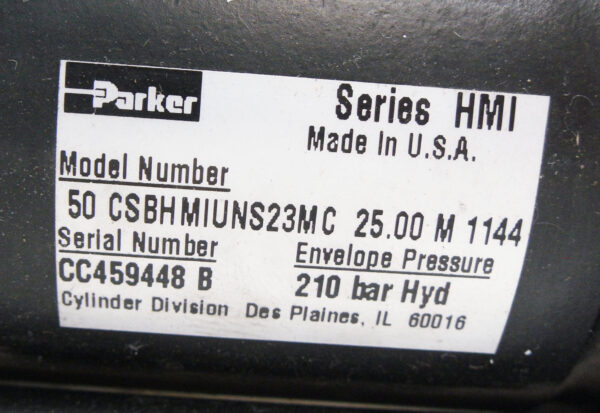 PARKER 50 CSBHMIUNS23MC 25.00 M 1144 HYDRAULIC CYLINDER 210BAR - Image 2