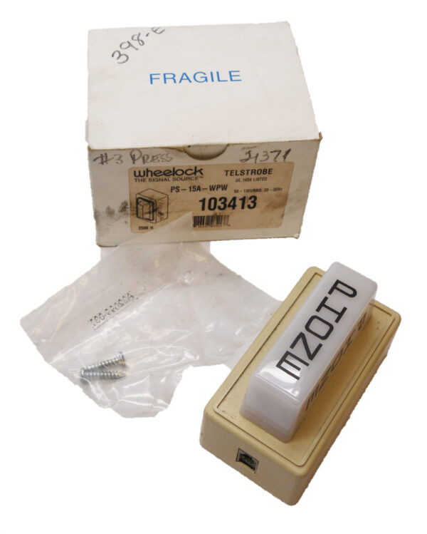 NEW WHEELOCK PS-15A-WPW TELSTROBE TELEPHONE LIGHT SIGNAL 20-30HZ 103413