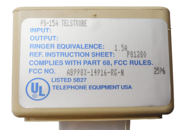 NEW WHEELOCK PS-15A-WPW TELSTROBE TELEPHONE LIGHT SIGNAL 20-30HZ 103413 - Image 3