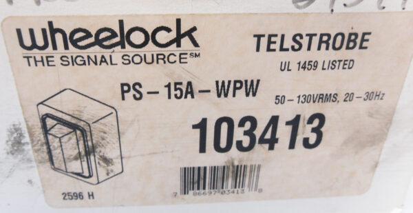 NEW WHEELOCK PS-15A-WPW TELSTROBE TELEPHONE LIGHT SIGNAL 20-30HZ 103413 - Image 2