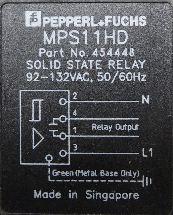 PEPPERL + FUCHS MPS11HD SOLID STATE RELAY 92-132VAC 50/60HZ - Image 2