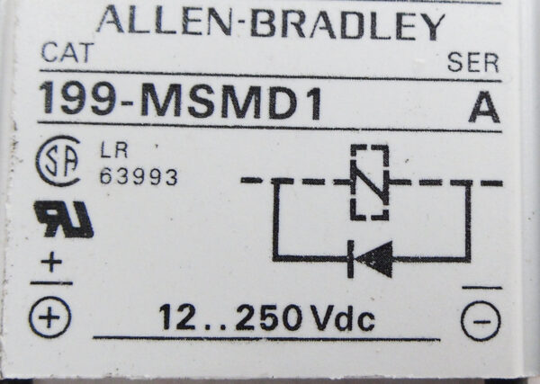 NEW BAG OF 5 ALLEN BRADLEY 199-MSMD1 /A DIODE SUPPRESSOR 12-250VDC - Image 2