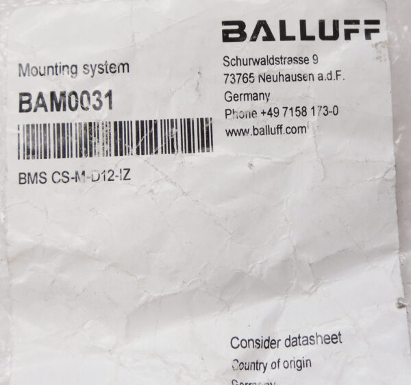 NEW BALLUFF BMS CS-M-D12-IZ FLEXIBLE MOUNTING SYSTEM BAM0031 - Image 2