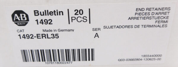 NEW BOX OF 20 ALLEN BRADLEY 1492-ERL35 /A END RETAINERS - Image 2