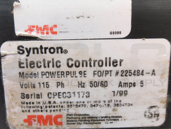 FMC 225484-A SYNTRON ELECTRIC CONTROLLER 115V 50/60HZ 5A POWERPULSE - Image 5