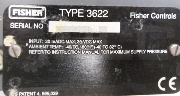 FISHER 3622 VALVE POSITIONER 30VDC SERIES 3600 - Image 6