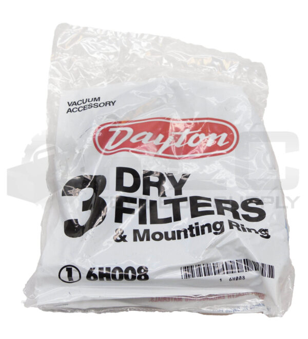 LOT OF 2 SEALED NEW BAG OF 3 DAYTON 6H008 DRY FILTER & MOUNTING RING TOTAL 6 - Image 2